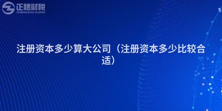 注册资本多少算大公司（注册资本多少比较合适）