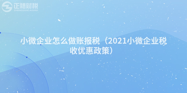 小微企业怎么做账报税（2023小微企业税收优惠政策）