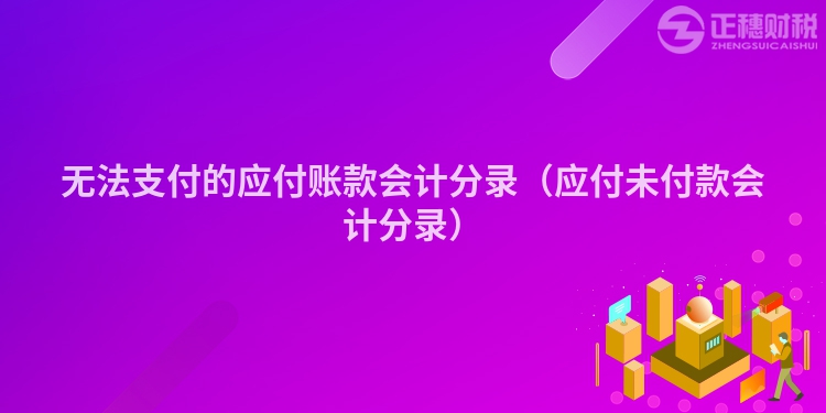 无法支付的应付账款会计分录（应付未付款会计分录）