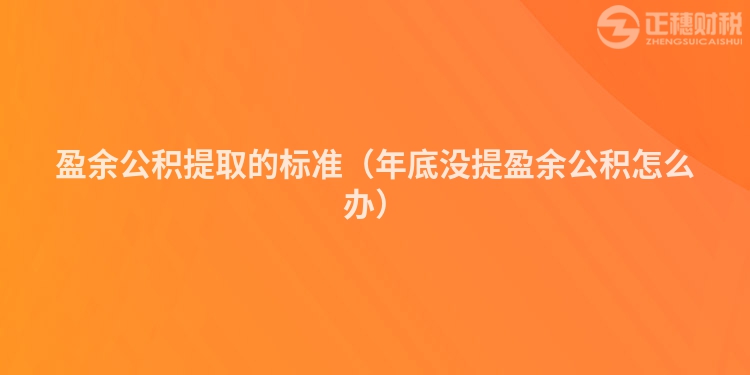 盈余公积提取的标准（年底没提盈余公积怎么办）