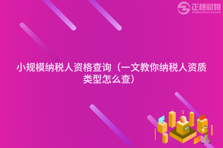 小规模纳税人资格查询（一文教你纳税人资质类型怎么查）