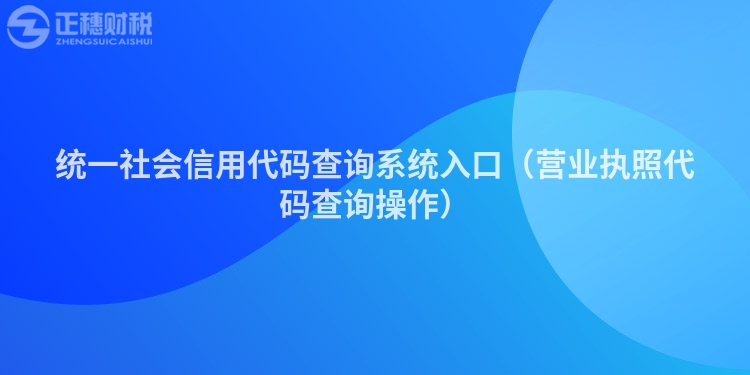 统一社会信用代码查询系统入口（营业执照代码查询操作）