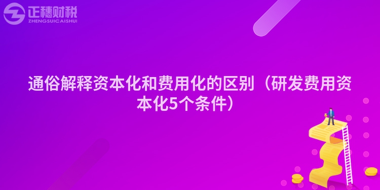 通俗解释资本化和费用化的区别（研发费用资本化5个条件）