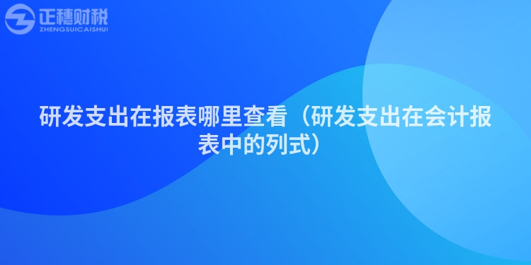 研发支出在报表哪里查看（研发支出在会计报表中的列式）