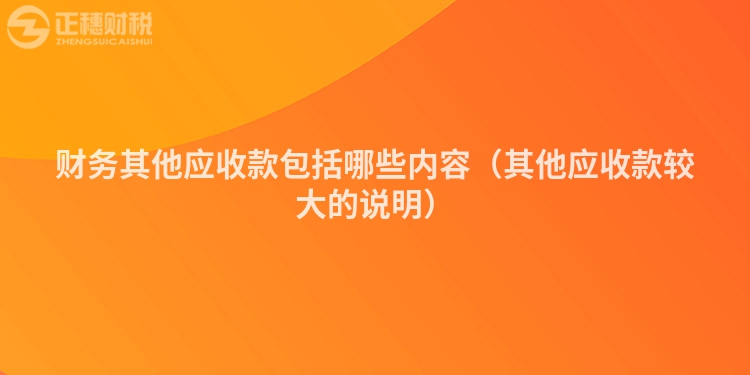 财务其他应收款包括哪些内容（其他应收款较大的说明）