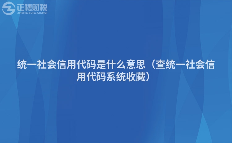 统一社会信用代码是什么意思（查统一社会信用代码系统收藏）