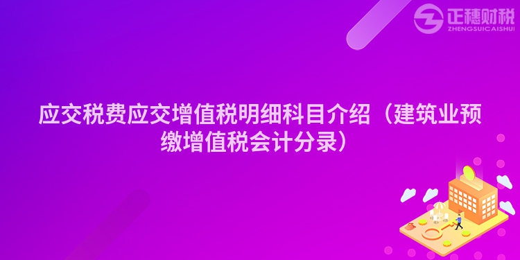 应交税费应交增值税明细科目介绍（建筑业预缴增值税会计分录）