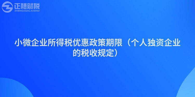 小微企业所得税优惠政策期限（个人独资企业的税收规定）