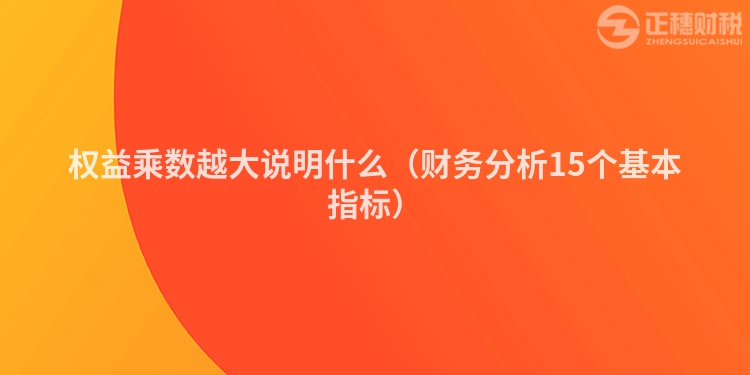 权益乘数越大说明什么（财务分析15个基本指标）