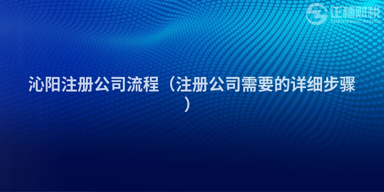 沁阳注册公司流程（注册公司需要的详细步骤）