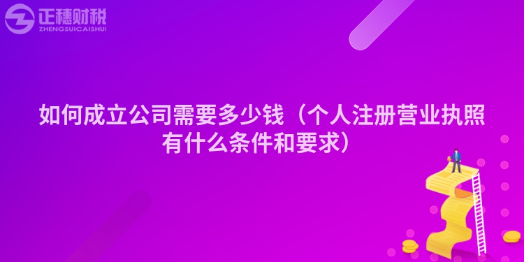 如何成立公司需要多少钱（个人注册营业执照有什么条件和要求）